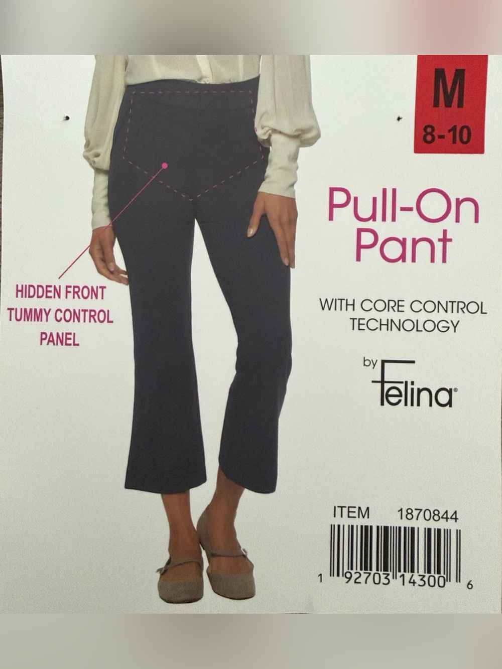 FELINA pull-on pant with tummy control panel sz M